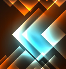 Dark background design with squares and shiny glowing effects