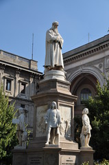 Statue of Leonardo da Vinci, Milan, Italy
