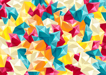 Colorful background with geometric shapes.