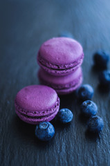 macaroons with blueberries