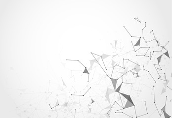 Abstract Polygonal Space Background with Connecting Dots and Lines