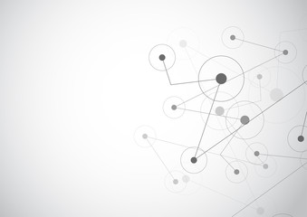 Abstract polygonal with connecting dots and lines background. Connection science. Vector illustration
