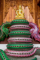 Fototapeta premium Ban Den temple is a Thai temple which is located in the northern part of Thailand It is one of the most beautiful and famous Thai temples in Chiang Mai