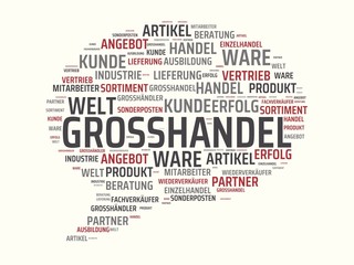 GROSSHANDEL - Bilder mit W&ouml;rtern aus dem Bereich Gro&szlig;handel, Wortwolke, W&uuml;rfel, Buchstabe, Bild, Illustration