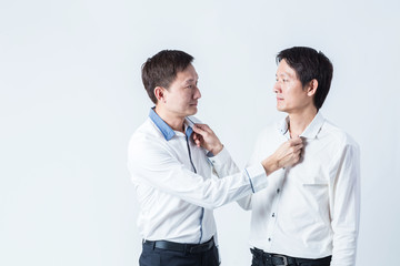 studio portrait of an asian businessman.