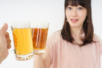 Young woman drinking beer © maroke