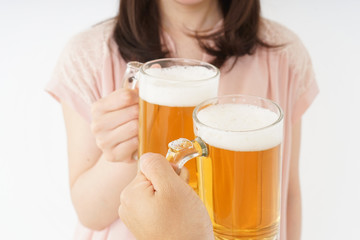 Young woman drinking beer © maroke