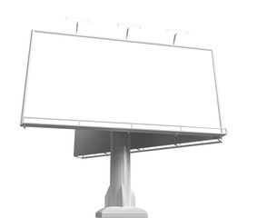 Obraz premium 3D rendering of blank billboard (empty advertisement) isolated on white background