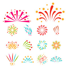 Firework vector illustration celebration holiday event night explosion light festive party