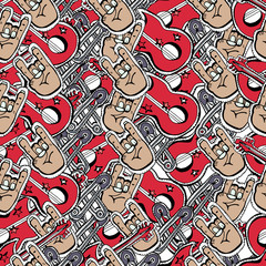Vector cute rock and roll abstract background.