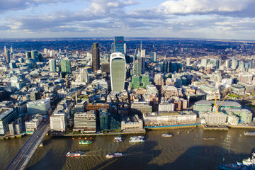 London city center, aerial view