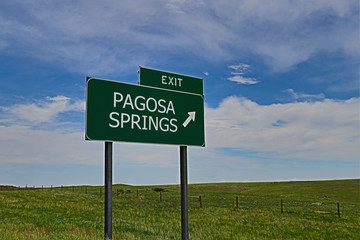 US Highway Exit Sign for Pagosa Springs