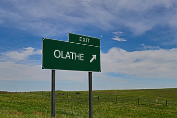 US Highway Exit Sign for Olathe