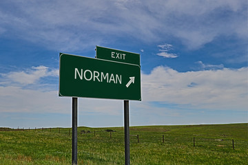 US Highway Exit Sign for Norman