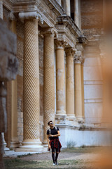 Traveler Male model in historic city