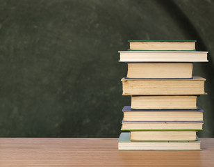 Blackboard and books