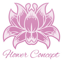 Piunk Flower Design Concept Icon