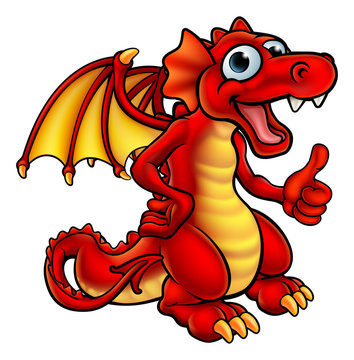Cartoon Red Dragon