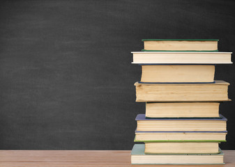 Blackboard and books