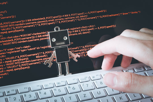 Chatbot / Social Bot mit Quellcode im Hintergrund 
