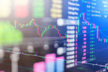 Candle stick graph chart of stock market investment trading