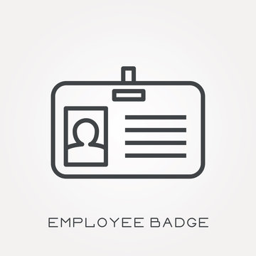 Line icon employee badge