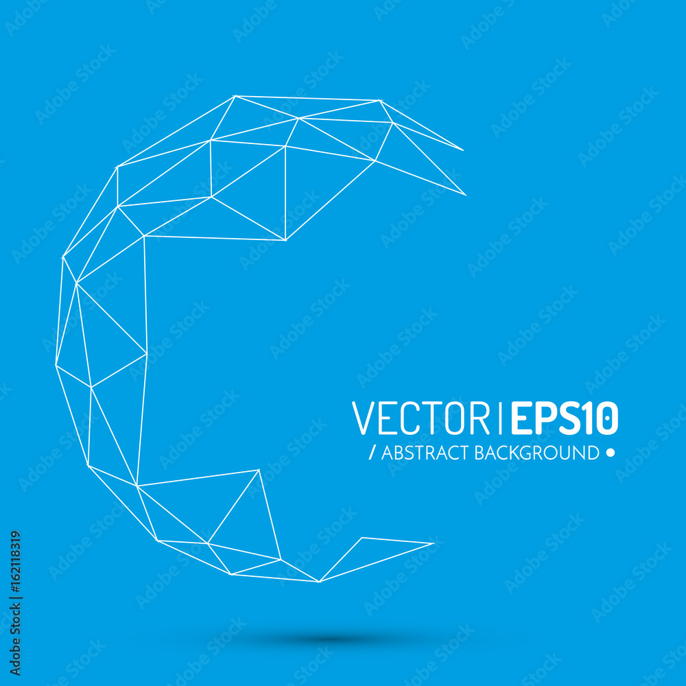 Poster Future design background for business presentation. Blue globe with lines. Connection concept.