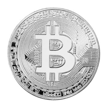 Bitcoin isolated on a white background.