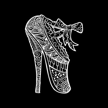 Sexy ballet shoes. Zentangle style.