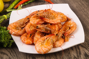 Boiled prawns