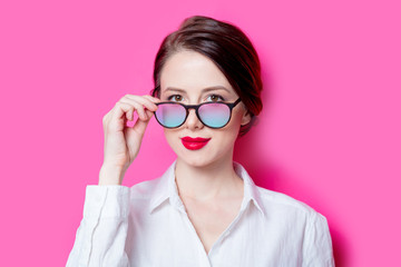 Beautiful red-haired businesswoman