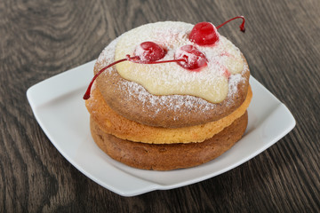 Pancake with cherry
