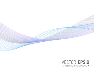 Abstract vector background, blue transparent waved lines for brochure, website.