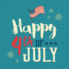 4th of July design poster. Independence day celebration. United Stated independence day greeting card