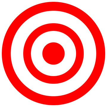 Target consisting of red and white concentric circles