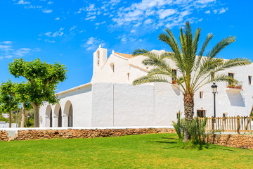 View of beautiful white church in Sant Carles de Peralta village, Ibiza island,Spain © pkazmierczak