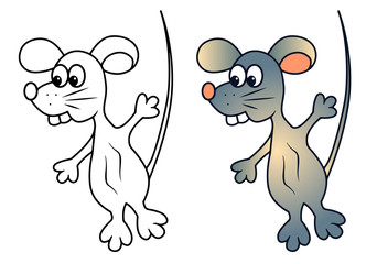 Funny rat with teeth cartoon