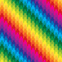 Classic Hounds Tooth Pattern in Rainbow Colors