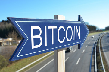BITCOIN road sign
