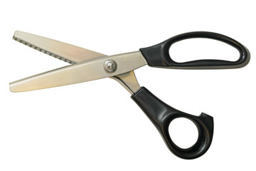 Large scissors for rikki edging zigzag on white background