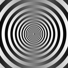 Black and white concentric circles background. vector