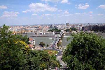Fototapeta na wymiar panoramic view at Budapest from Buda hill