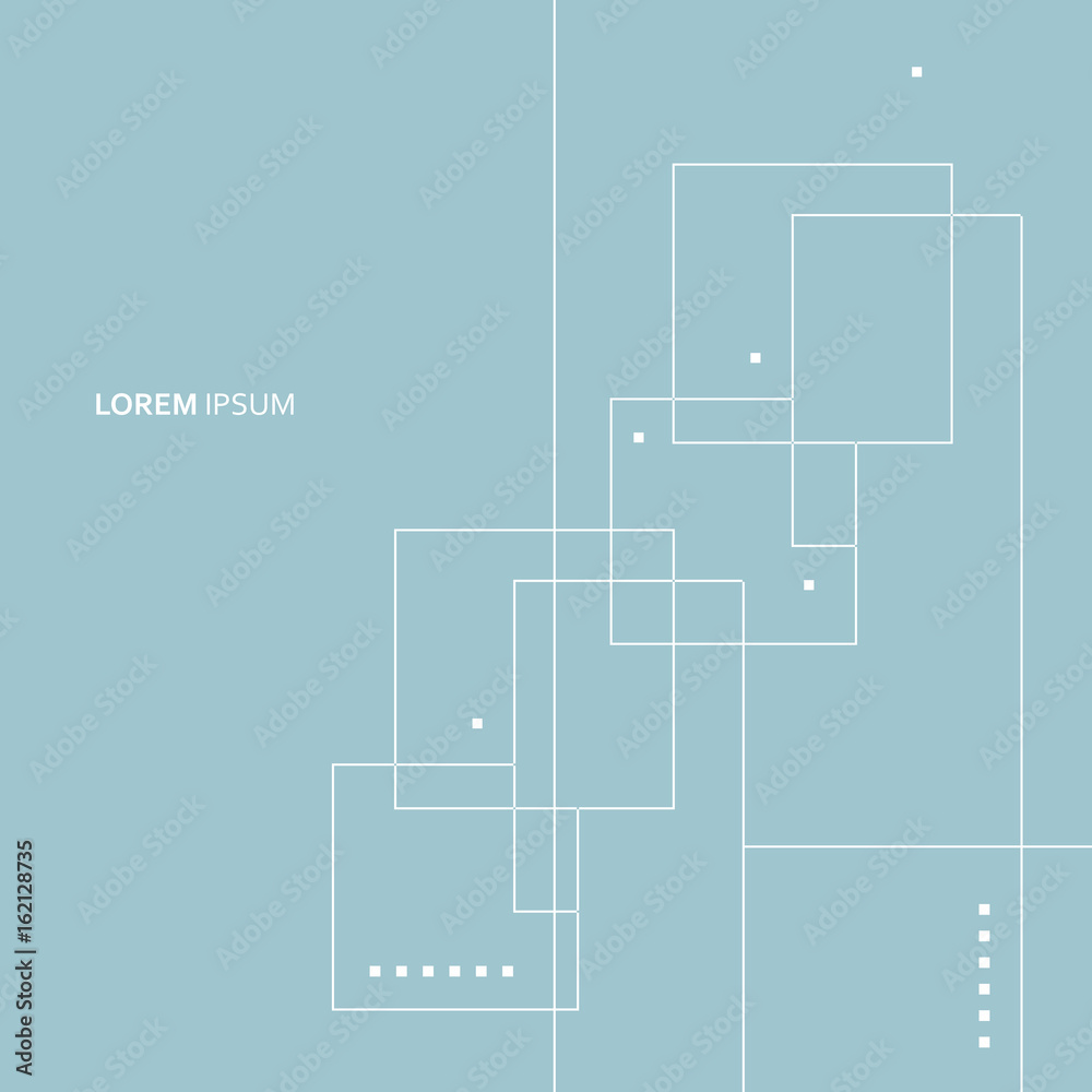 Poster vector blue background with repeating squares