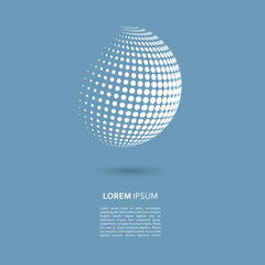 Vector halftone spheres. Design element with shadow