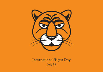 International Tiger Day vector. Head tiger vector illustration. Important day