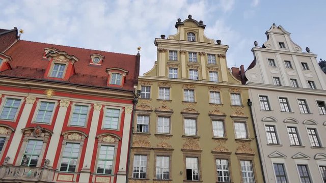 Colorful houses on Wroclaw's Old Town.