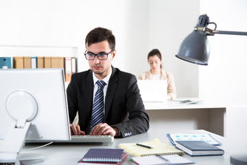 Businessman working in an office