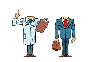 mockup layout without a head doctor and businessman