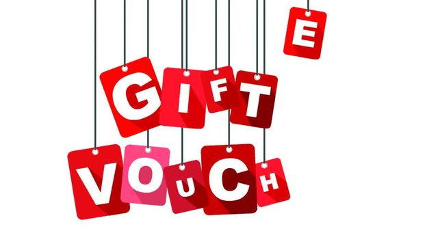 red flat animation gift voucher