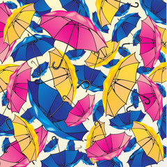 Fototapeta na wymiar Abstract background from colorful umbrellas